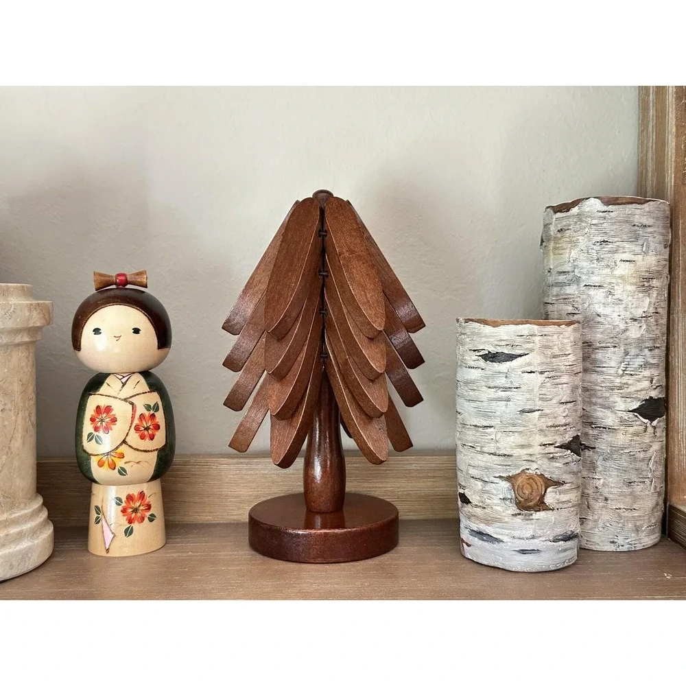 Set of 4 Wooden Trivets — Stacked 